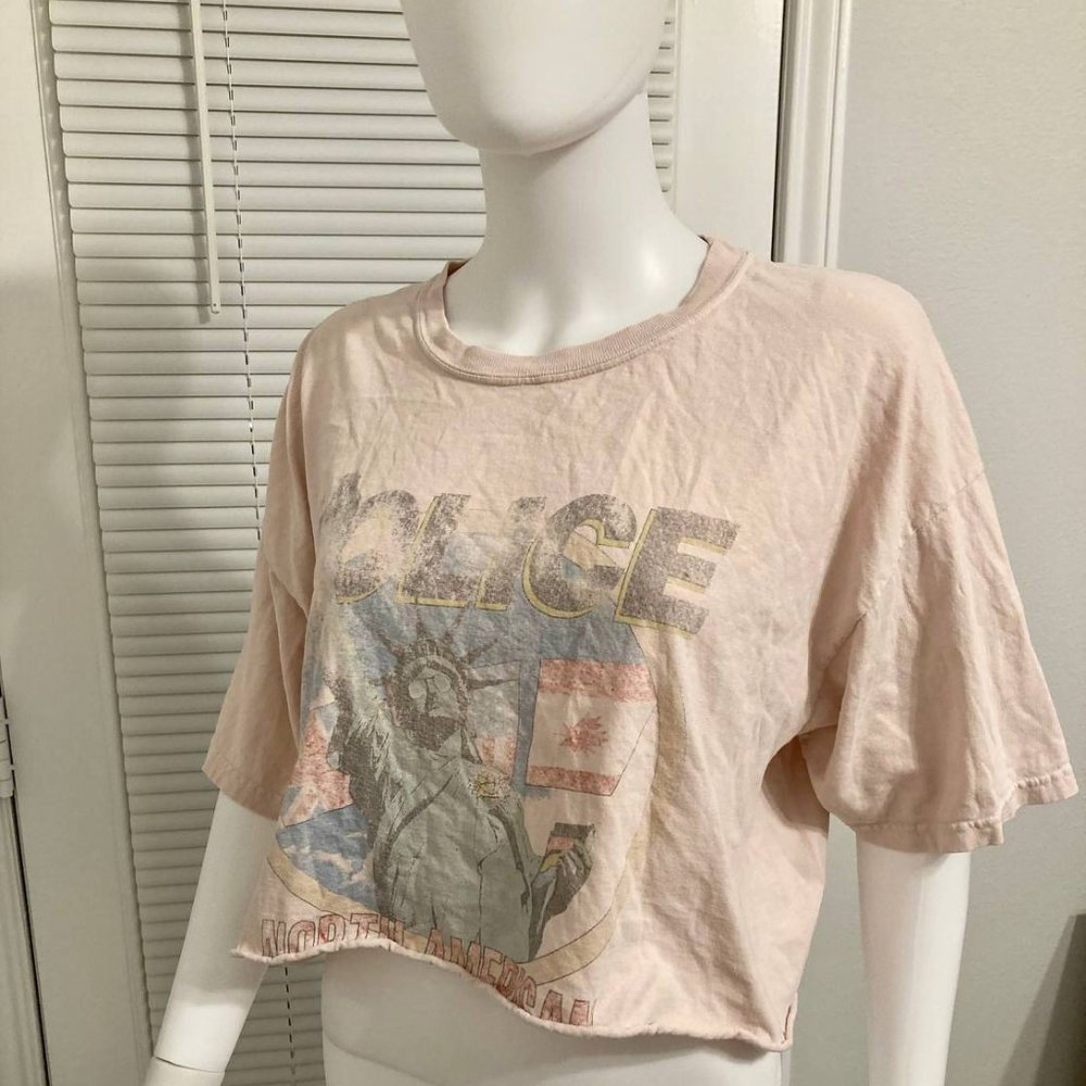 THE POLICE North American Tour 1983 Short Sleeve womens L Peach